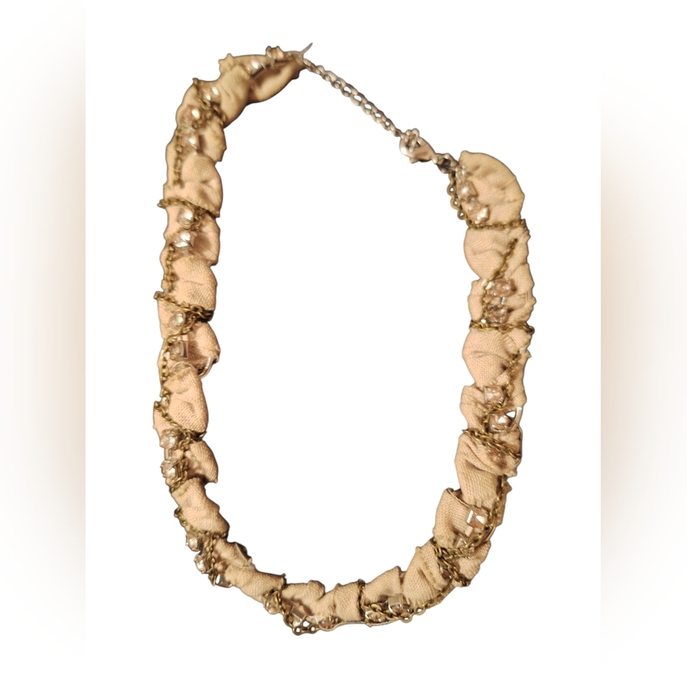 AE American EAGLE Vintage Y2K Knotted BRAIDED Crystal Necklace Chunky Edgy Boho - Picture 2 of 7